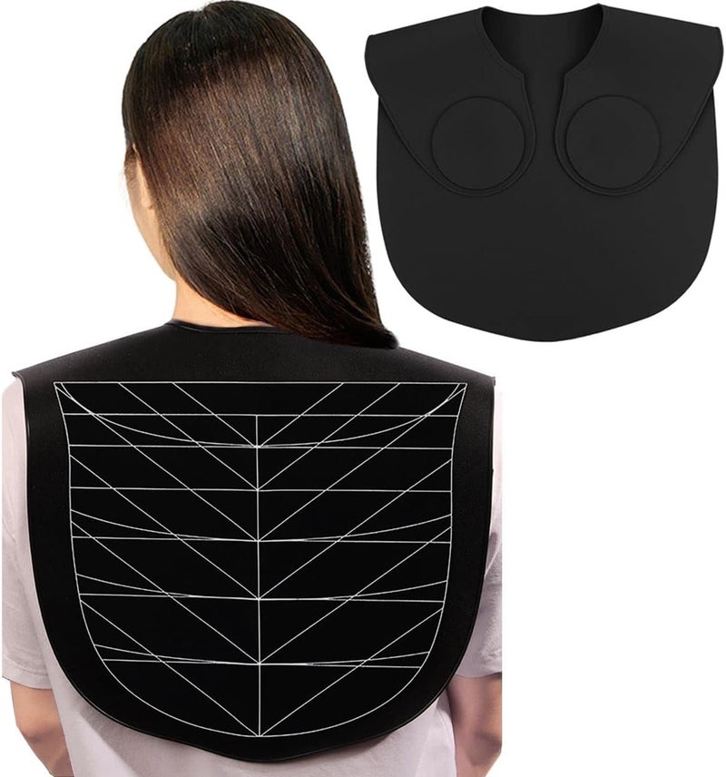 XDONEF Hair Cutting Guide Collar Silicone Waterproof Cutting Cape for Hair Stylist Hair Cutting Mat for Shoulders Hair Cut Mat with Guidelines Weighted Neck Wrap for Salon Home Large - Image 1